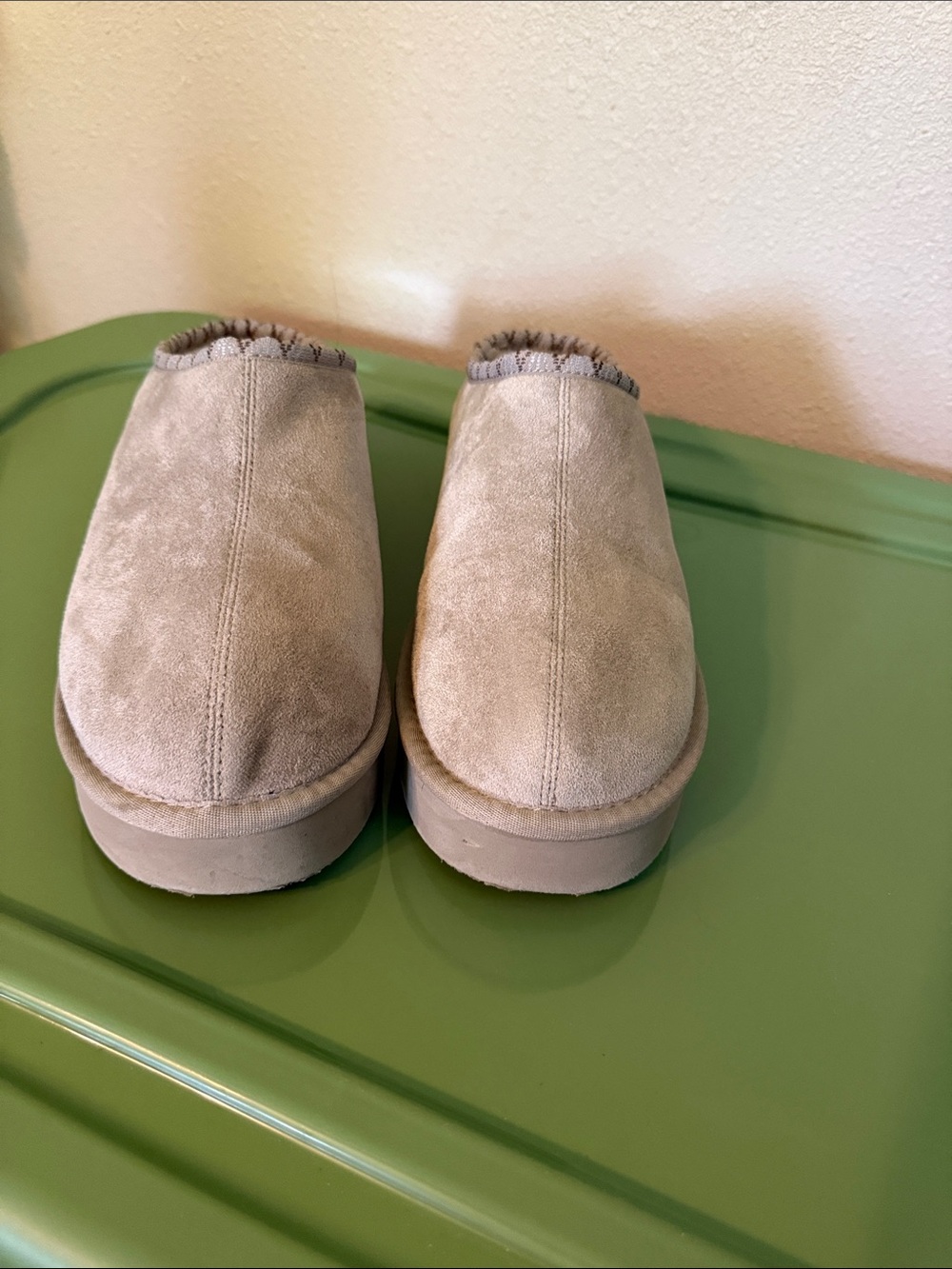 PAWZ Beige Suede Slip-On Mules